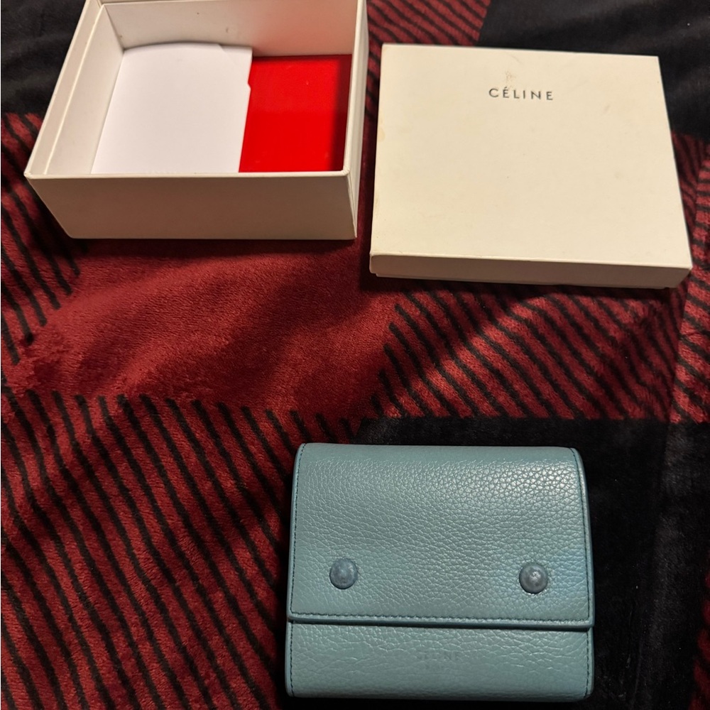 Céline Tiffani Blue Leather Wallet